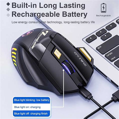 Imice Wireless Gaming Mouse Ergonomic Rgb Rechargeable 3200 Dpi Gw X7