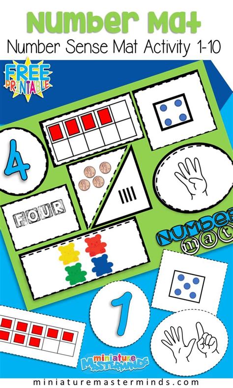 Free Printable Number Sense Number Mats From 1 to 10 Preschool and