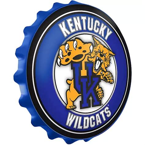The Fan Brand University Of Kentucky Blue Mascot Bottle Cap Sign Academy