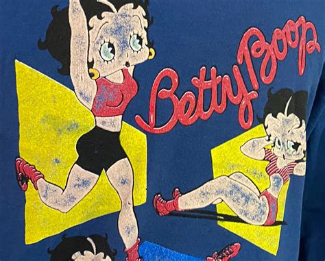 Vintage Betty Boop Exercise Workout Blue 1980s Crewneck Etsy Australia