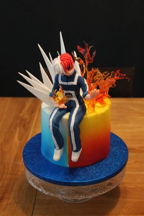 Cute greeting cards, funny caption gifs, animated birthday images with animals or birthday cakes, and much more. my hero academia Todoroki fire and ice birthday cake ...