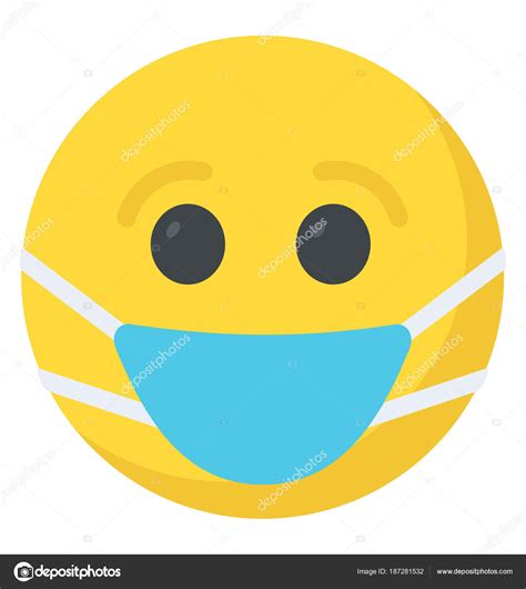 Smiley Face Wearing Mask Medical Mask Emoji — Stock Vector