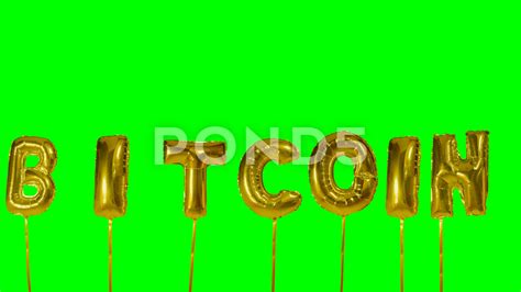 1 btc = inf hlm. Word Bitcoin from gold helium balloon letters floating on green screen Stock Footage #AD ,# ...