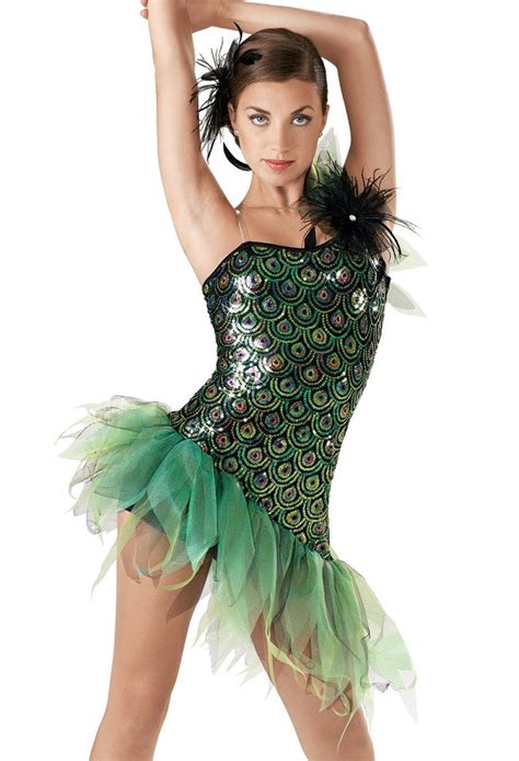 Weissman™ Peacock Sequin Mesh Trim Dress Dance Dresses Dance