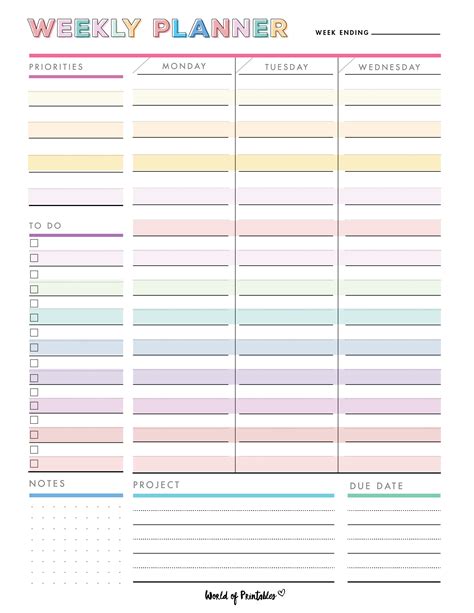 Weekly Planner Templates World Of Printables 04f