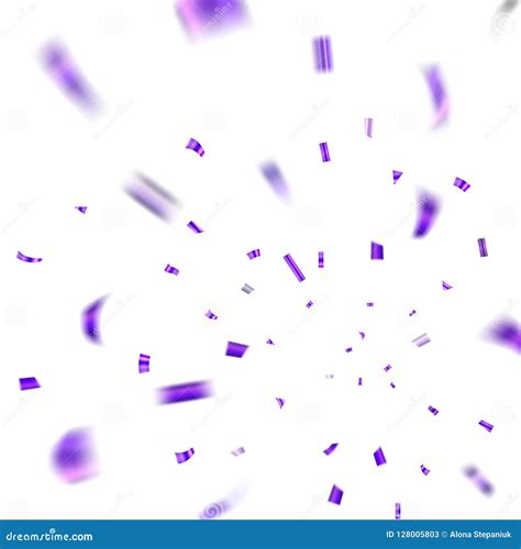 Purple Confetti Explosion Celebration Isolated On White Background