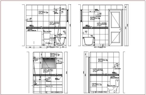 Elevation View Of Bathroom Design For Apartment Dwg File Cadbull