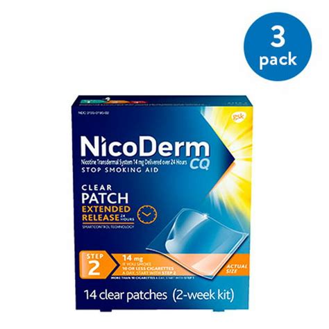 3 Pack Nicoderm Cq Nicotine Patch Clear Step 2 To Quit Smoking