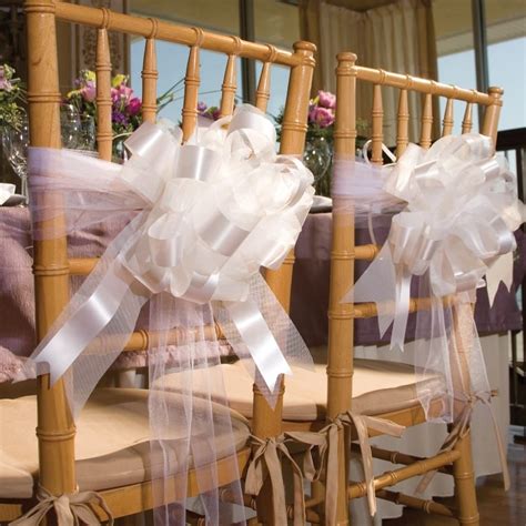 Wedding Idea Tulle Ribbon And Bow Chair Decorations Wedding Chair