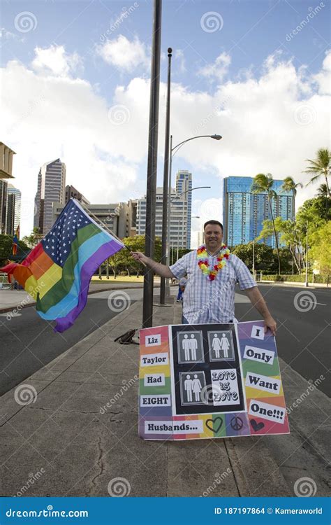 Marriage Equality Rally At The Hawaii State Capital Editorial Stock Image Image Of Eventually