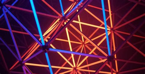 Desktop Wallpaper Neon Shapes Structure Glow Triangle Hd Image