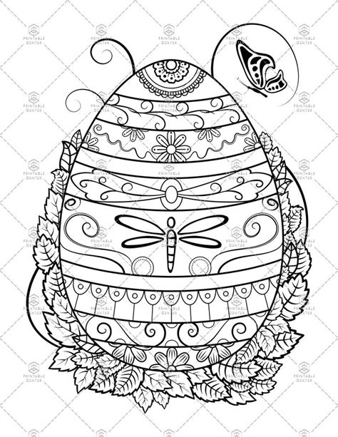 By replacing the dye with other materials such as paints, colored pencils, stickers and highlighters, your family can create spectacular easter eggs with. Easter Egg coloring page with leaves and dragon fly ...