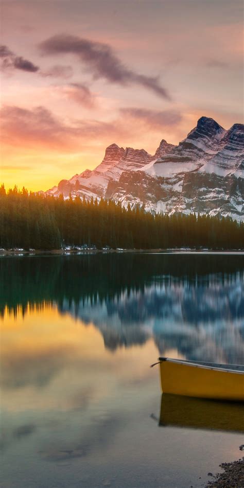 Two Jack Lake 4k Wallpaper Banff National Park Alberta Canada