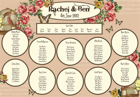 Wedding Table Plan Template Free