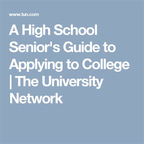 A High School Seniors Guide To Applying To College The University