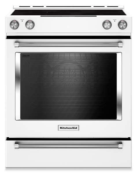 Kitchenaid White Slide In Electric Convection Range 71 Cu Ft