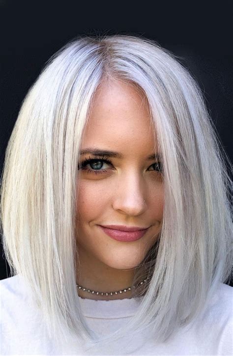 Best Haircuts And Hairstyles To Try In 2021 Blended Platinum Bob Framing