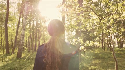 Girl Walking In Magnificent Forest Relaxing Stock Footage Sbv 312783659 Storyblocks