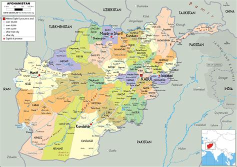 Afghanistan Map Political Worldometer