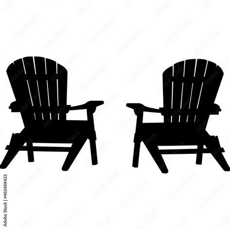 Adirondack Chairs Silhouette Vector Stock Vector Adobe Stock