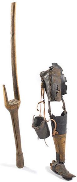 Medical Prosthetic Leg And Crutch Civil War Confederate Tennessee