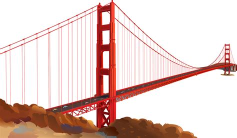 Golden Gate Bridge Svg Dxf Bridge Clipart Cutting Bridge Vector