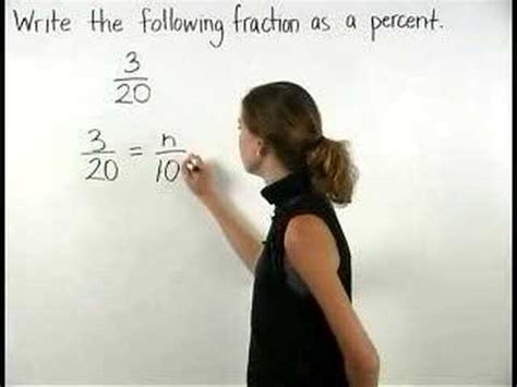 Percentage means per one hundred and denotes a piece of a total amount. Fraction to Percent - MathHelp.com - Math Help - YouTube