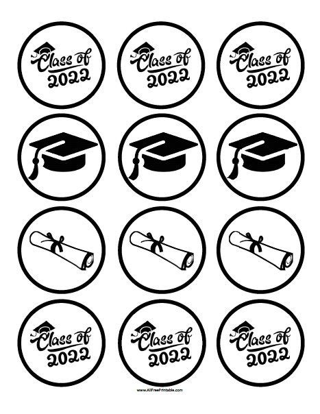 Free Printable Graduation Cupcake Toppers
