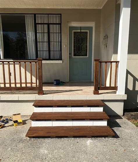 Simple Diy Wood Porch Steps Makeover Porch Steps Front Porch