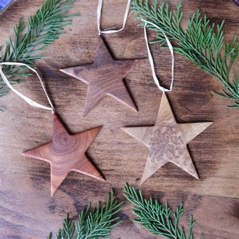 Set Of 3 Wooden Star Christmas Ornaments Christmas Star Etsy