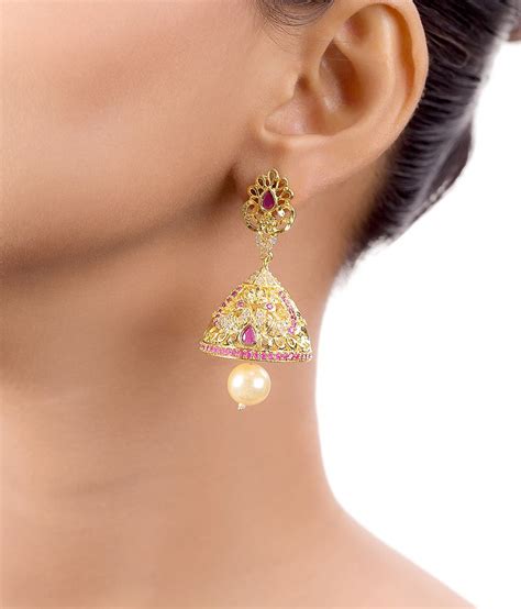 Voylla Coloured Gemstones Adorned Earrings Buy Voylla Coloured