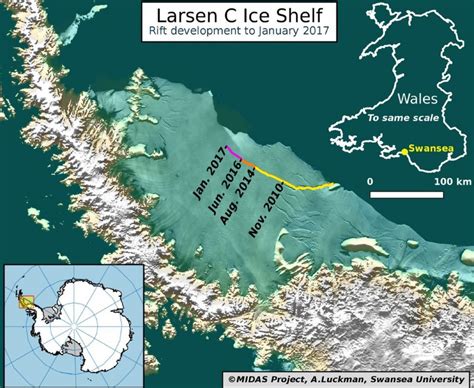 Huge Antarctic Iceberg Poised To Break Away Bbc News