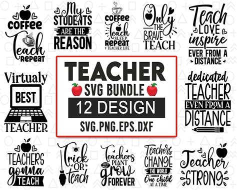 Teacher svg Bundle Teacher Cut Files Teacher Life SVG | Etsy