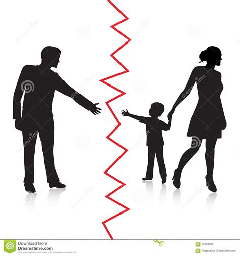 Divorce And Separation Of Father And Baby Stock Vector Illustration