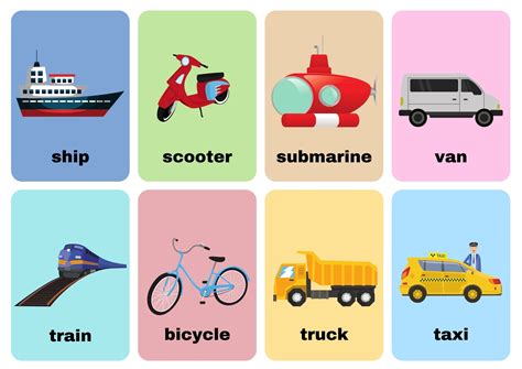 Transportation Flashcards With Words Online