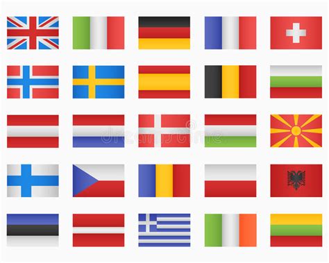 Weitere ideen zu kostenlose druckvorlagen, druckvorlagen, kostenlos. Satz Europäische Länder Flaggen Vektor Abbildung - Illustration von taste, element: 58658058