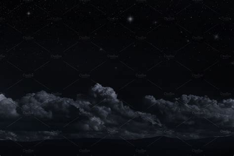 Night Starry Sky And Moon High Quality Nature Stock Photos ~ Creative