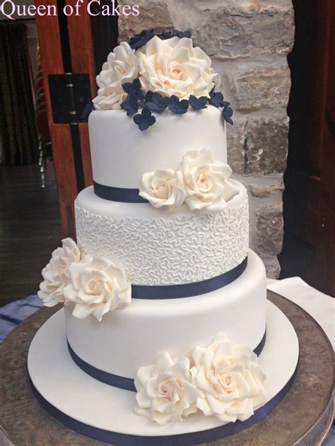 62 Best Navy White And Silver Wedding Cake Images On Pinterest