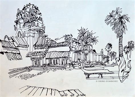 Angkor Wat Drawing Drawing Of Angkor Wat In 1880 By Louis Delaporte