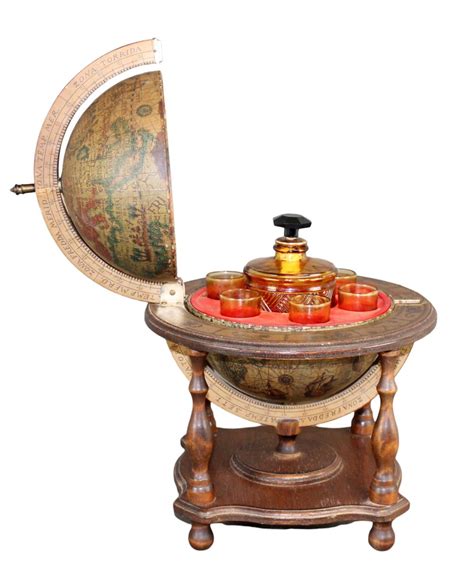 Bid Now Miniature Italian World Globe Bar With Cordial Set August 6
