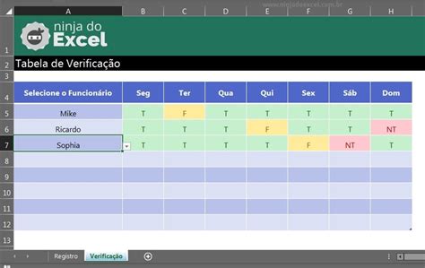 Planilha de Escala de Trabalho Automática no Excel Ninja do Excel