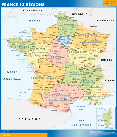 La carte des 13 régions les noms des 13 nouvelles régions officiellement adoptés assemblée donne son feu vert à la france à 13 régions la france à 13 : CARTE DE FRANCE : divisions régions, départements et villes