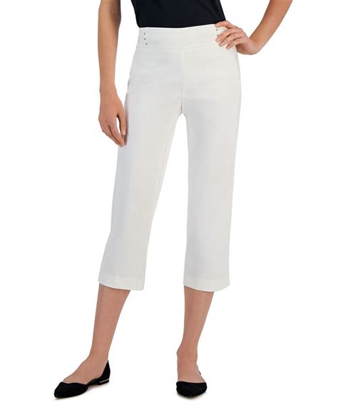 Jm Collection Womens Embellished Pull On Capri Pants Created For Macy