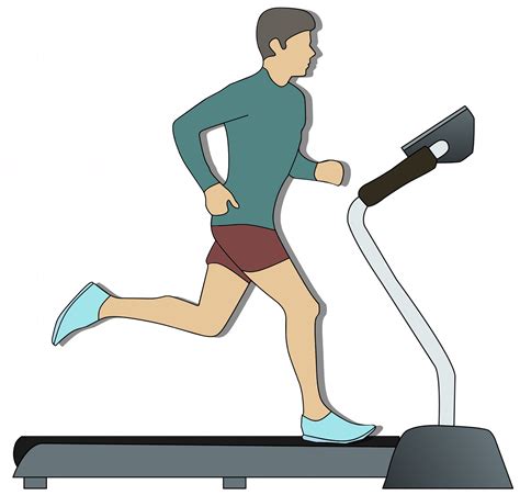 Man Running On Treadmill Drawing Free Image Download