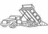Truck Coloring Dump Dirt Dumping Transporter Cars Carrier Construction Semi Trucks Rigid Benz Mercedes Line sketch template