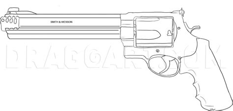 How To Draw A 44 Magnum Gun By Dawn