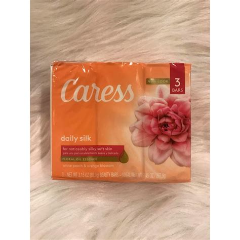 Caress Daily Silk White Peach And Orange Blossom Scent Bar Soap 3 Counts
