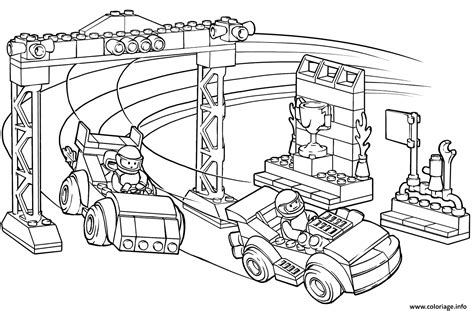 Download or print this coloring page in one click: Coloriage lego junior race car competition - JeColorie.com