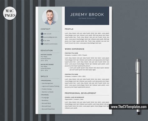 Curriculum vitae student teacher simply. For Mac Pages - Professional CV Template, Curriculum Vitae ...
