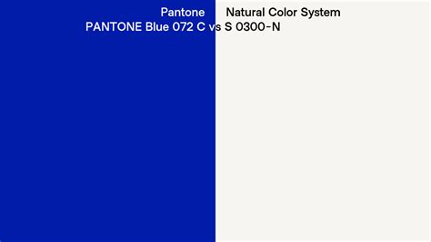 Pantone Blue 072 C Vs Natural Color System S 0300 N Side By Side Comparison